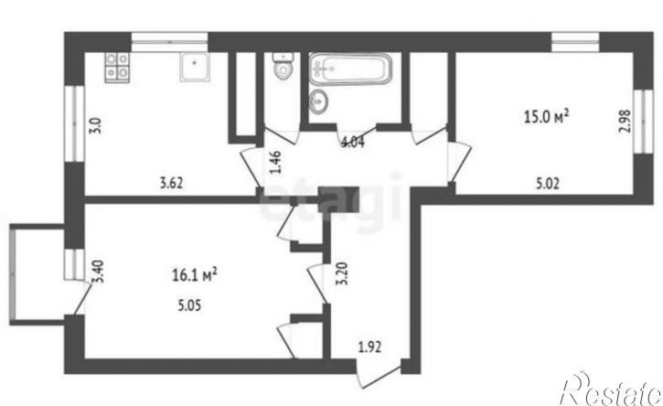 2-комн квартира ул Петракова, 36,  д. 36