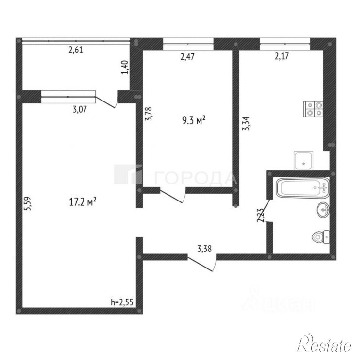 2-комн квартира пр-кт Авиаторов, 126,  д. 126