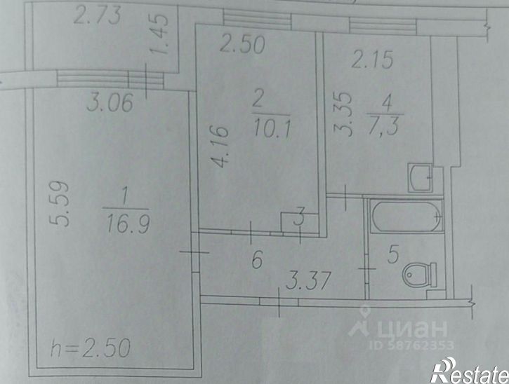 2-комн квартира пр-кт Архитекторов, 7,  д. 7