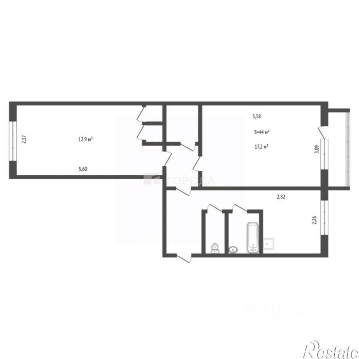 2-комн квартира ул Горьковская, 65,  д. 65