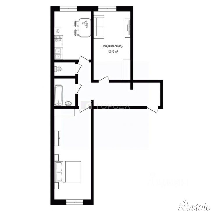 2-комн квартира ул Тульская, 19,  д. 19