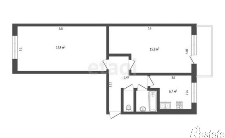 2-комн квартира ул Новаторов, 6,  д. 6