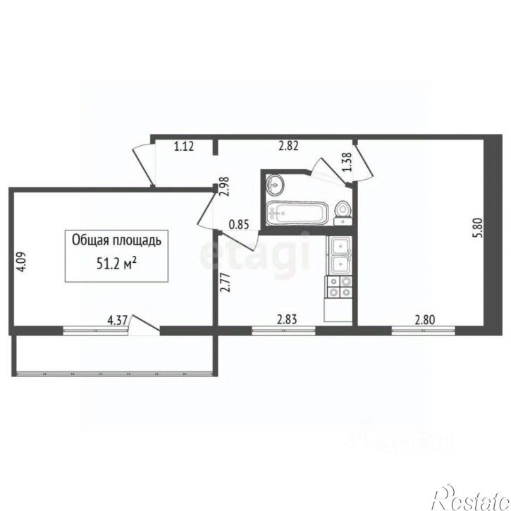 2-комн квартира ул Гвардейская, 3,  д. 3