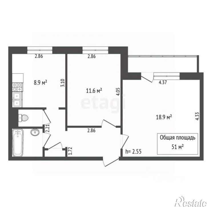 2-комн квартира ул Петракова, 53,  д. 53