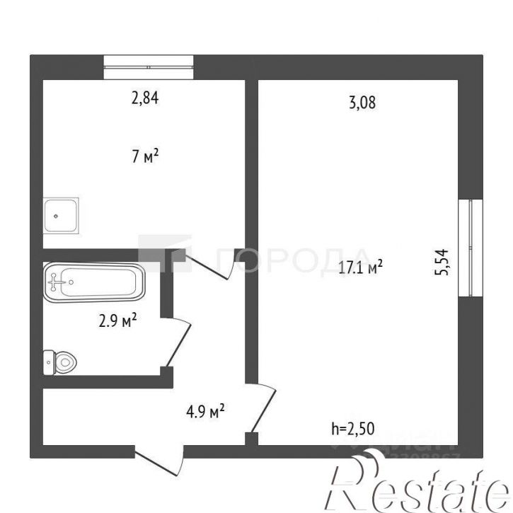 1-комн квартира улица Мориса Тореза, 19,  д. 19