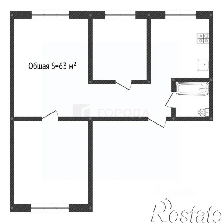 3-комн квартира улица Тольятти, 42,  д. 42