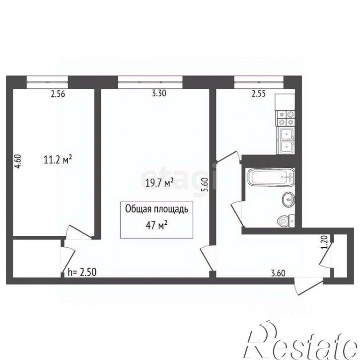 2-комн квартира улица Кутузова, 30,  д. 30