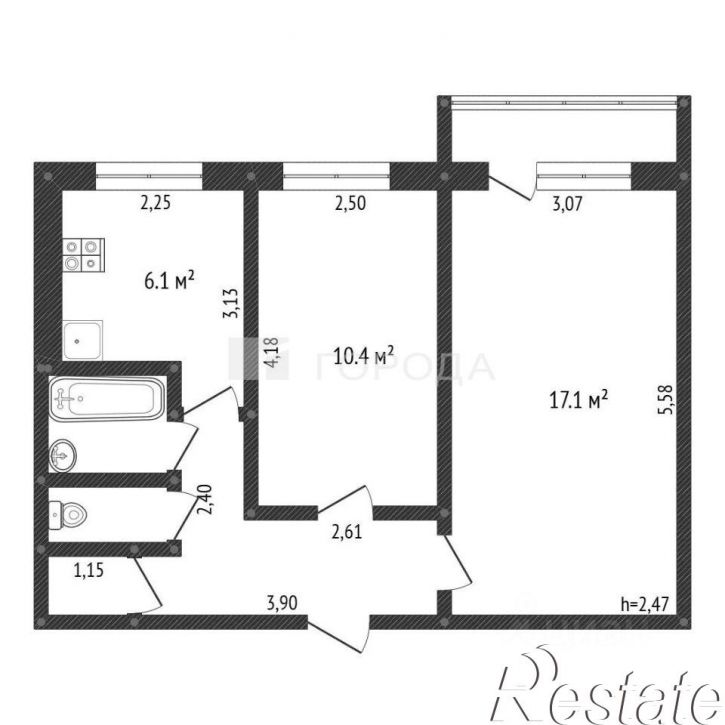 2-комн квартира Октябрьский проспект, 64,  д. 64